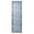 thumbnail image 3 of Transitional Distressed Oriental Medallion Indoor Power-Loomed Runner, 2' 6" x 7' x 6", French Blue by Blue Nile Mills, 3 of 6