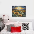 thumbnail image 4 of Lsque Starry Sky Moon Sunflower Print Wall Art – Decorative Picture for Living Room, Bedroom, and Office (Horizontal), 4 of 6