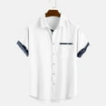 thumbnail image 5 of Njoeus Gym Tops Mens Tops Men's Classic Fitted Dress Shirt Casual Top Short Sleeve Vacation Beach T-Shirt Summer Cotton Linen Shirts Blouse M-3Xl Graphic Tees, 5 of 9