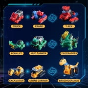 VEAIS Magnetic Deformable 6-in-1 Transformable Dinosaur Robot Toy Educational STEM DIY Assembly