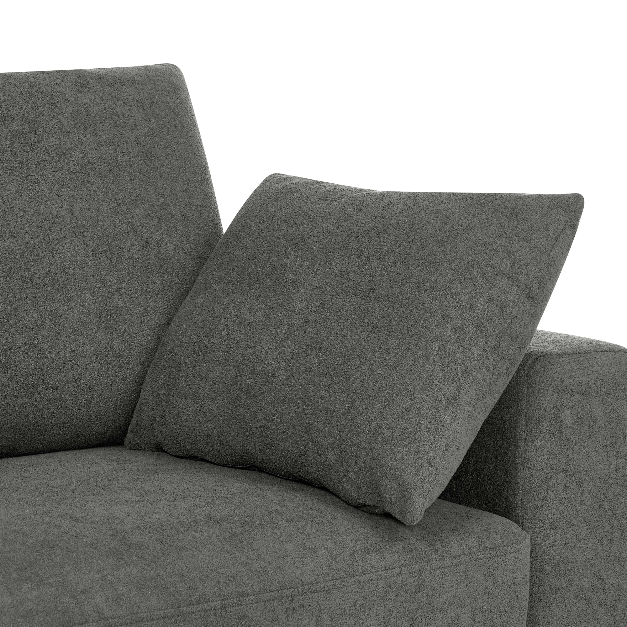 Aukfa 79" Modern Upholstered Sofa Couch 3 Seat Sofa for Living Room Bedroom, 2 Pillows, Chenille, Gray