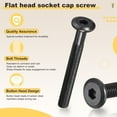 thumbnail image 3 of Furniture Connector Bolt Cap Nut Kit with Wrench(M6-1x80mm) 24Pcs, Connector Bolts M6 Countersunk Screw Barrel Nuts Binding Screws, for Chair Cabinet Bed, Black, 3 of 7