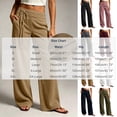 thumbnail image 6 of Women's Wide Leg Pants Double Layer Elastic Waist with Front Drawstring,Loose Trousers Side Pockets,Trends Casual Fall Travel Work Outdoor Daily Wear,Gray,L, 6 of 6