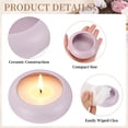 thumbnail image 3 of Uxcell 2Pcs Soporte para Velas Tea Light de Piedra, Soporte para Velas Tealight de 1.2" de Altura Hecho a Mano, Decoración Cerámica Calmante para Centro de Mesa de Boda, Púrpura Claro, 3 of 6