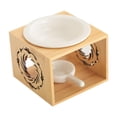 thumbnail image 1 of Quemador de aceite esencial, soporte de madera para velas, 4,5x4,2x3,4 pulgadas, decoración de mesa versátil hecha a mano para accesorios de Hotel, 1 of 9