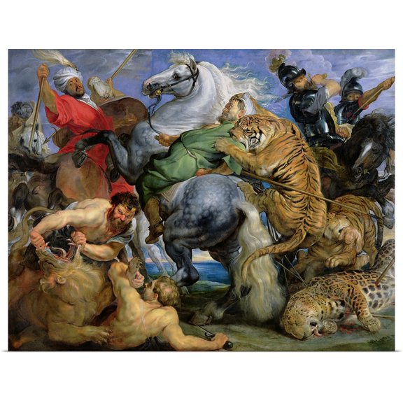 Great BIG Canvas | Rolled Poster Print entitled The Tiger Hunt, c.1616