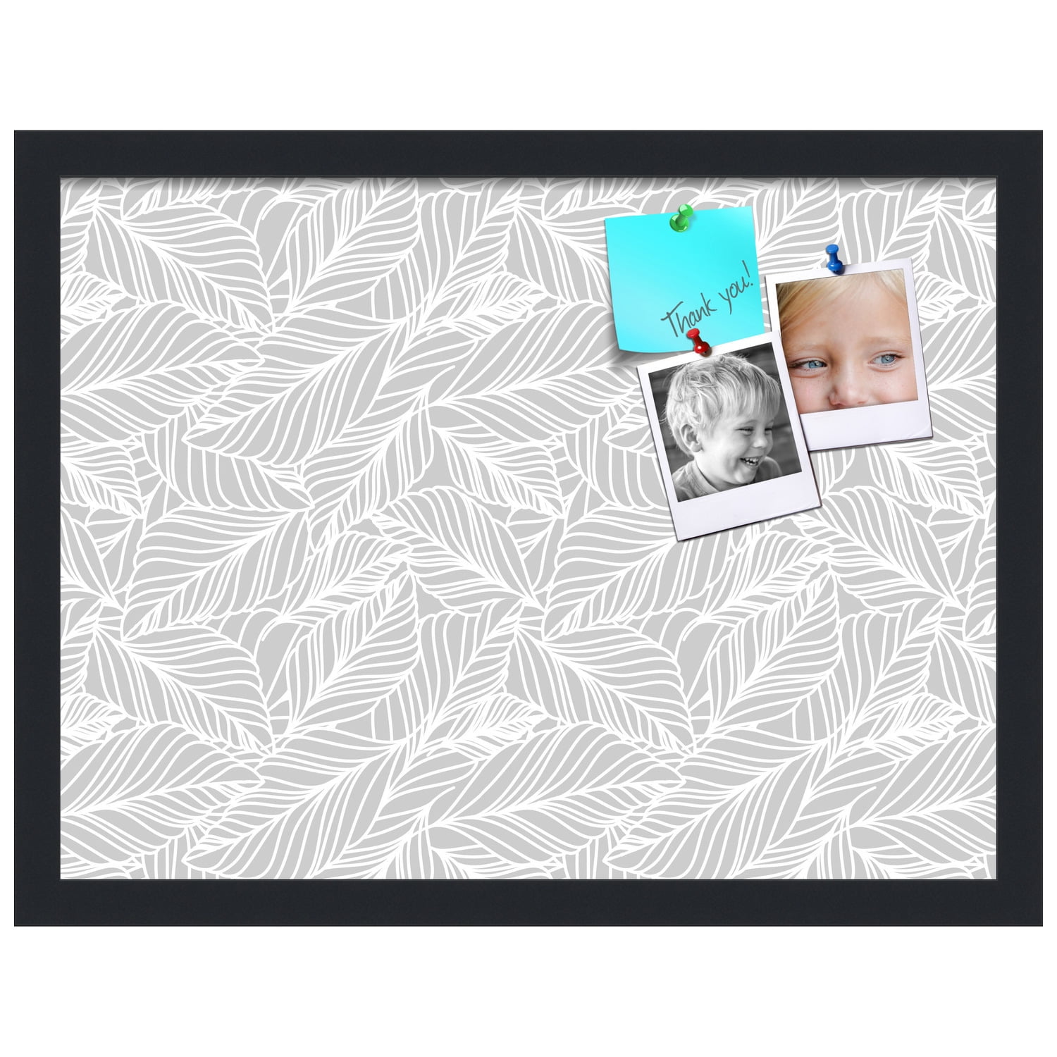 PinPix 20x15 Custom Cork Bulletin Board Grey White Poster Board Has a Fabric Style Canvas Finish, Framed in Grey White, by ArtToFrames (PinPix-1872)