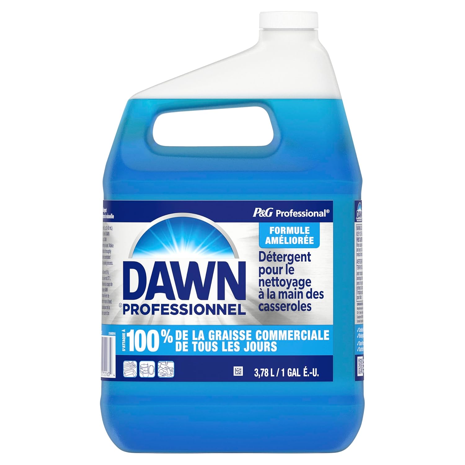 Manual Pot and Pan Detergent, Dish Soap, Liquid Concentrate, 1 Gallon (Case of 2) with 1 Pump