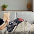 thumbnail image 3 of Pug Soft Flannel Fleece Blanket, Cartoon Pug Dog Caricature with Its Tongue out Happy Face Animal Fun Illustration, Cozy Plush for Indoor and Outdoor Use, 50" x 60", Taupe Black Red, by Ambesonne, 3 of 5