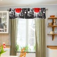 thumbnail image 3 of Yayeee Kitchen Valance Rod Pocket 54" x 18" Living Room Window Curtain, Black Streets, 3 of 6