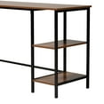 thumbnail image 6 of Baxton Studio Lydia Modern Walnut Brown Finished Wood and Black Metal L-Shaped Corner Desk with Shelves, 6 of 10