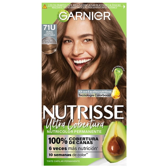 Tinte para cabello Garnier Nutrisse ultra cobertura 71u rubio cenizo profundo