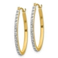 thumbnail image 2 of 14k Oval Hinged Hoop Earrings, 2 of 4