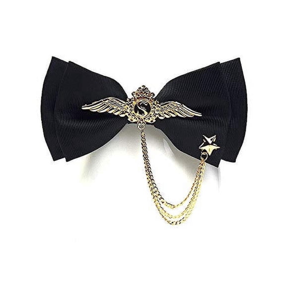 Yongchuantie High Quality Men's Gold Wings Bow Tie Adjustable Metal Chain Wine Red Two Layer Men Bowtie Party Weddings Gift