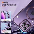 thumbnail image 2 of KOMI Magnetic Case for iPhone 15 Pro Max Case [Compatible with MagSafe] Full Camera Protection Clear Plating Luxury Cover for Women Men Soft TPU Bumper Drop Protective Phone Case (6.7"), Purple, 2 of 5
