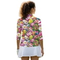 thumbnail image 3 of HUIACONG Easter Women Golf Polo Shirts with Easter Egg Daisy, Quarter Zip Collar Shirt for Golf, Tennis, Hiking, Running, Gym and Daily Workout, 3 of 10
