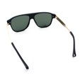 thumbnail image 4 of Polarized Mogul Mobster Flat Top Racer Mafia Plastic Fashion Sunglasses Matte Black Gunmetal - Green, 4 of 4