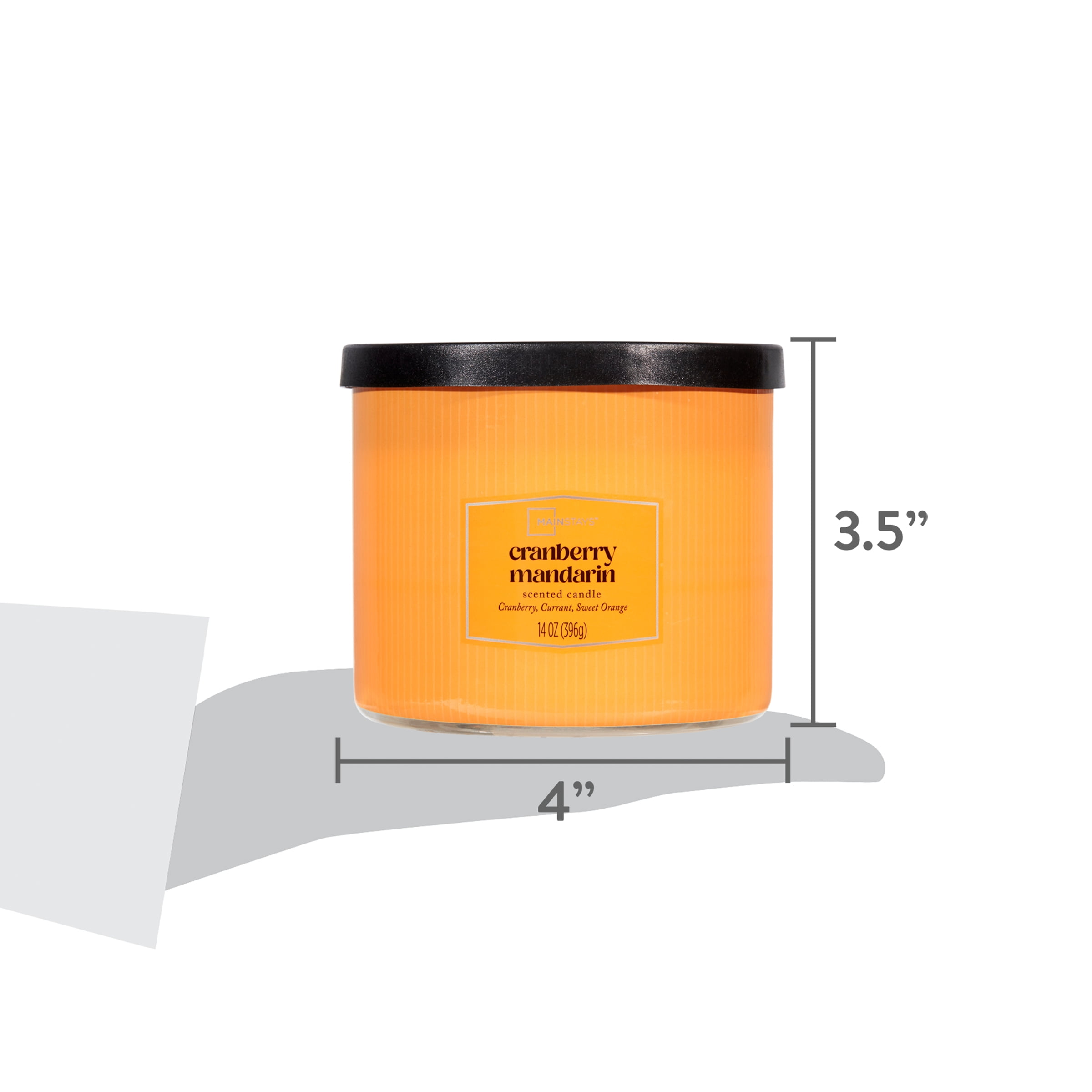 Mainstays 3-Wick Textured Wrapped Cranberry Mandarin Scented Candle, 14 oz
