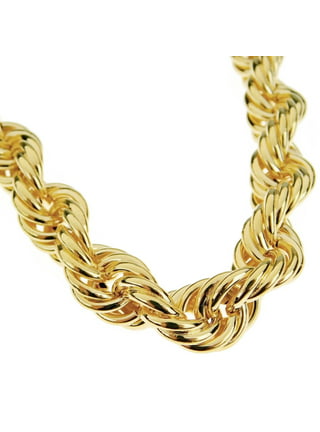 Men's 33 Inch Long Cuban Link Neck Chain Heavy Gold Finish 15 mm Wide Big  Hip Hop Necklace 