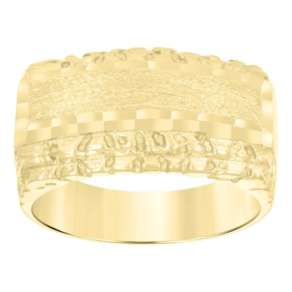 10k Yellow Gold Mens Nugget Fashion Ring