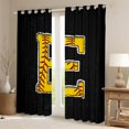 thumbnail image 3 of Feelyou Cartoon Baseball Print Black Out Curtains, Monogrammed E Curtains Pack of 2 (42x63 Each), Black Gold Stripes Abstract Bedroom Curtains, Window Curtains Decor, 3 of 7