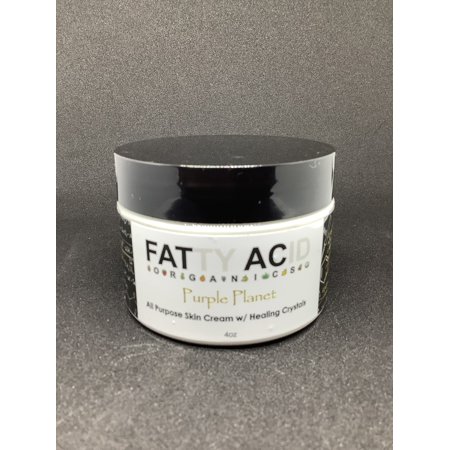 fatty Acid Organics All Purpose Skin Cream w/ Healing Crystals (Purple Planted)