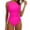 Hot Pink, variant on qucoqpe One-Piece Swimsuit for Women Fashion Solid Color Backless Ruched Bathing Suits Summer Vacation Beach Swimwear