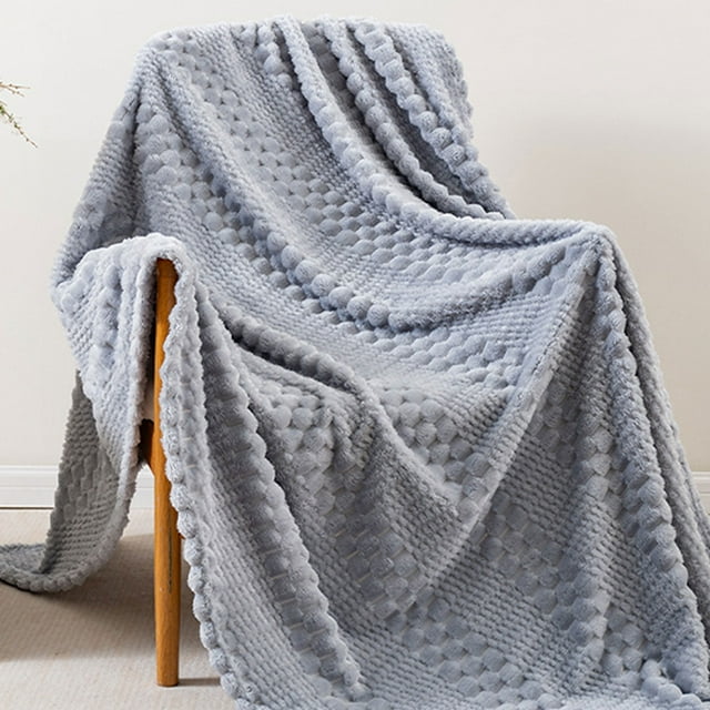 Qiweii Flannel Jacquard Nap Blanket,Lightweight Air Conditioning Cover for Office and Daily Use