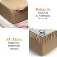 thumbnail image 5 of Js sanders 600 Tc Top Split Head King Sheet Set for Adjustable beds - Sleep Number Flex Sheets - 28" Split Top 100% Sheets - Cotton Sheet Set - Taupe - 15 inch Deep pocket, 5 of 8