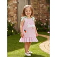 thumbnail image 2 of Newborn Infant Baby Girl Easter Dress Sleeveless Bow Bunny Embroidery Stripe Ruffle Dresses With Pocket Summer Clothes 0-3T, 2 of 10