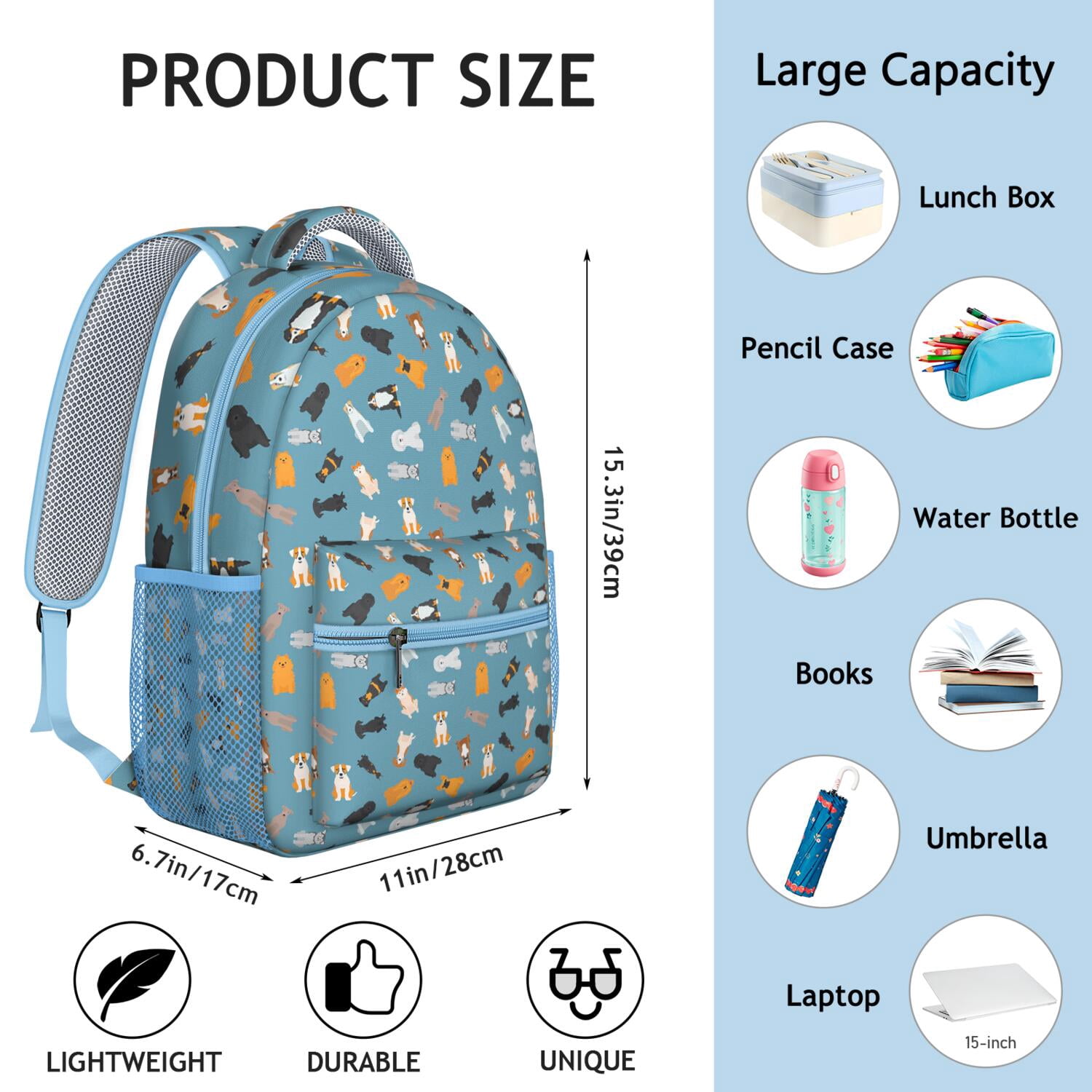 Vintage Puppy Illustration Backpack - Modern Design with Neutral Tones for Teens