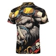 thumbnail image 5 of Psychedelic Pig Head Colorful Men Zipper T-shirt Summer Casual Short Sleeve T-shirt Top, 5 of 7