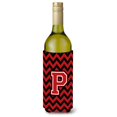 thumbnail image 1 of Letra P Chevron Negro y Rojo Botella Bebida Aislante Hugger CJ1047-PLITERK Caroline's Treasures CJ1047-PLITERK, 1 of 1