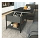 thumbnail image 2 of MESA EXTENSIBLE − BERNA  Mesa de Centro Elevable,  Mesa Auxiliar Estancia, Recámara y Oficina, Patas Metálicas, Tablero Laminado Texturizado  (NEGRO LISO )0, 2 of 9