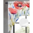 thumbnail image 2 of Blue Flower Swag Valances for Windows, Small Curtains Drapes, Patriotic Red Poppy Floral Daisy Wildflower Kitchen Window Curtains Over Sink Window Treatment Valance for Bedroom/Bathroom 56"x36", 2 of 5
