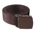 thumbnail image 1 of Cinturón de lona Hugo unisex con hebilla plateada café militar, 1 of 6