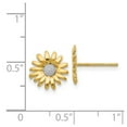 thumbnail image 2 of 14k Yellow Gold Textured Polished and Rhodium Mini Daisy Post Earrings 10x10mm Wide Stud Earring for Women, 2 of 2
