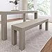 thumbnail image 3 of Plank+Beam 60 Inch Dining Bench for Dining Room, Modern Kitchen Dining Seat, Wooden Outdoor Bench, Solid Wood Entryway Bench, Seashell Wirebrush, 3 of 4