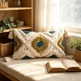 thumbnail image 2 of Boho Tufted Tassel Throw Pillow, 11.8 x 19.7 In Pillow with Insert, for Sofa Chair Bed and Living Room Decor, Multicolor, Type B, 2 of 6
