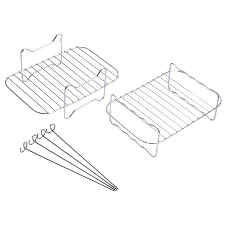 

Dehydrator Racks Stand | Air Fryer Racks Toast Rack with 3 kebab racks | Non-Stick Air Fryer Rack for Oven Toast Rack Accessories for Cooking Steaming Baking