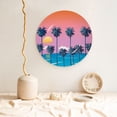 thumbnail image 5 of Yiaed Beach with Palm Trees Print Bone China Decorative Plate Ceramic Dinner Plates Art Crafts with Display Stand-6in, 5 of 6
