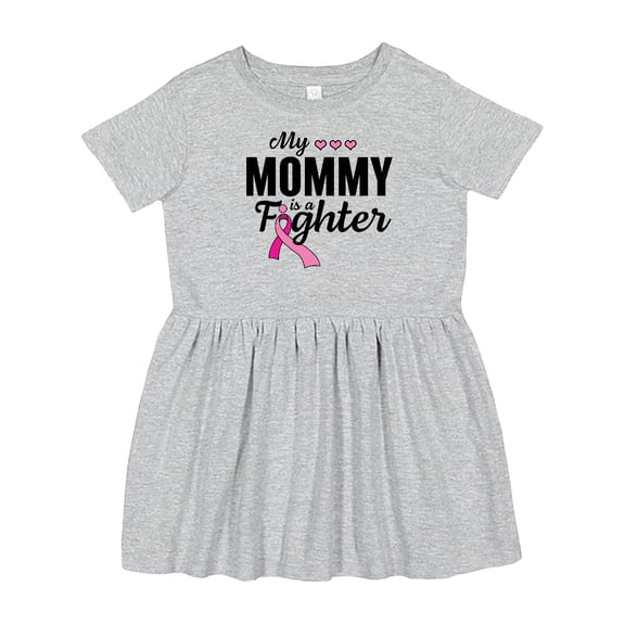 Inktastic Breast Cancer Awareness My Mommy is a Fighter Girls Toddler Dress