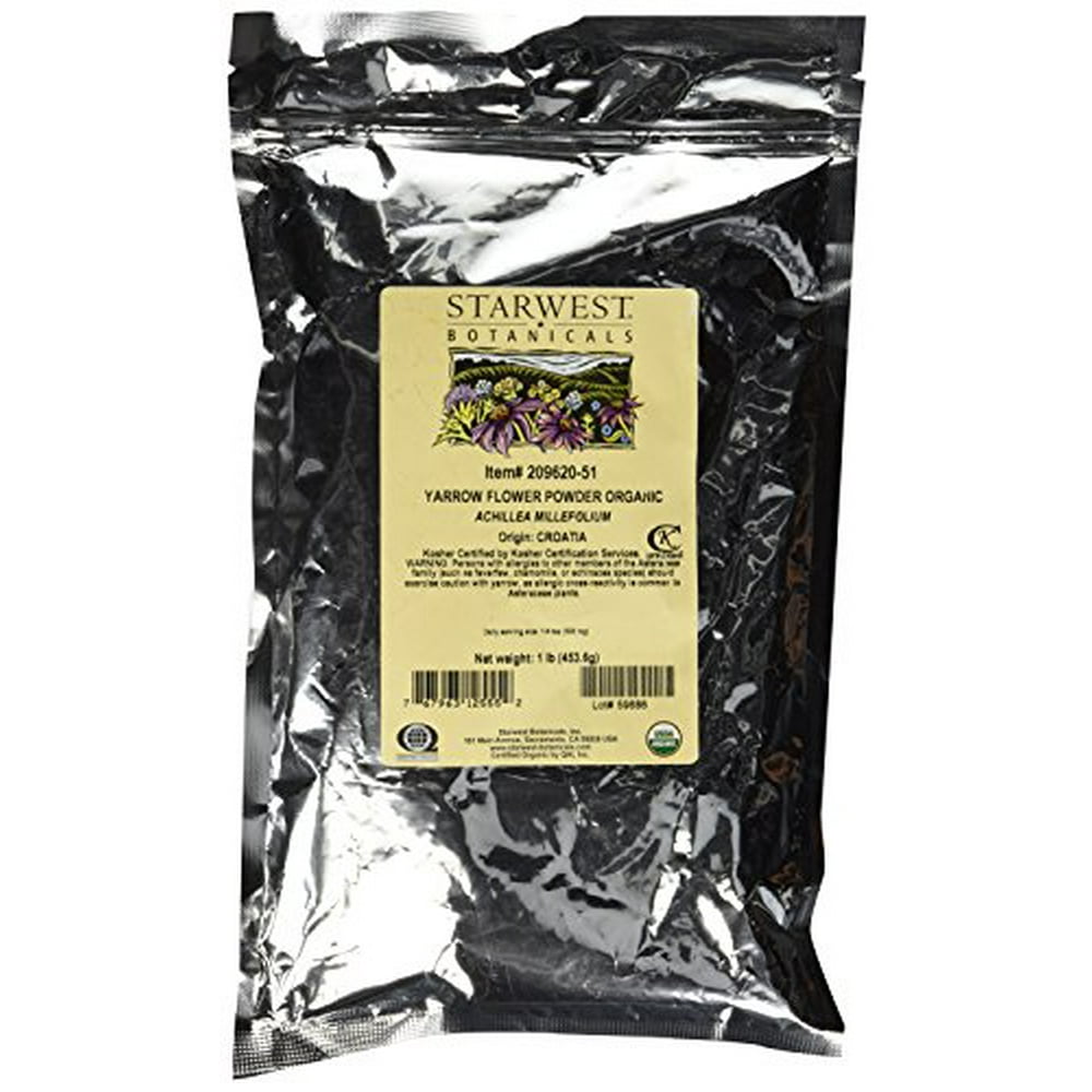 Organic Yarrow Flower Powder 1 Lb (453 G) Starwest Botanicals