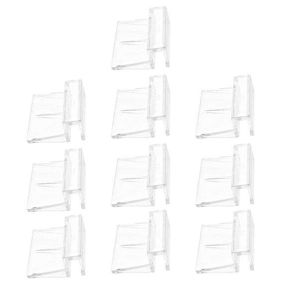 HAKIDZEL Elegant 10Pcs Clear Aquarium Clip Support for Fish Tank Bracket 2.2x1.6x0.8in