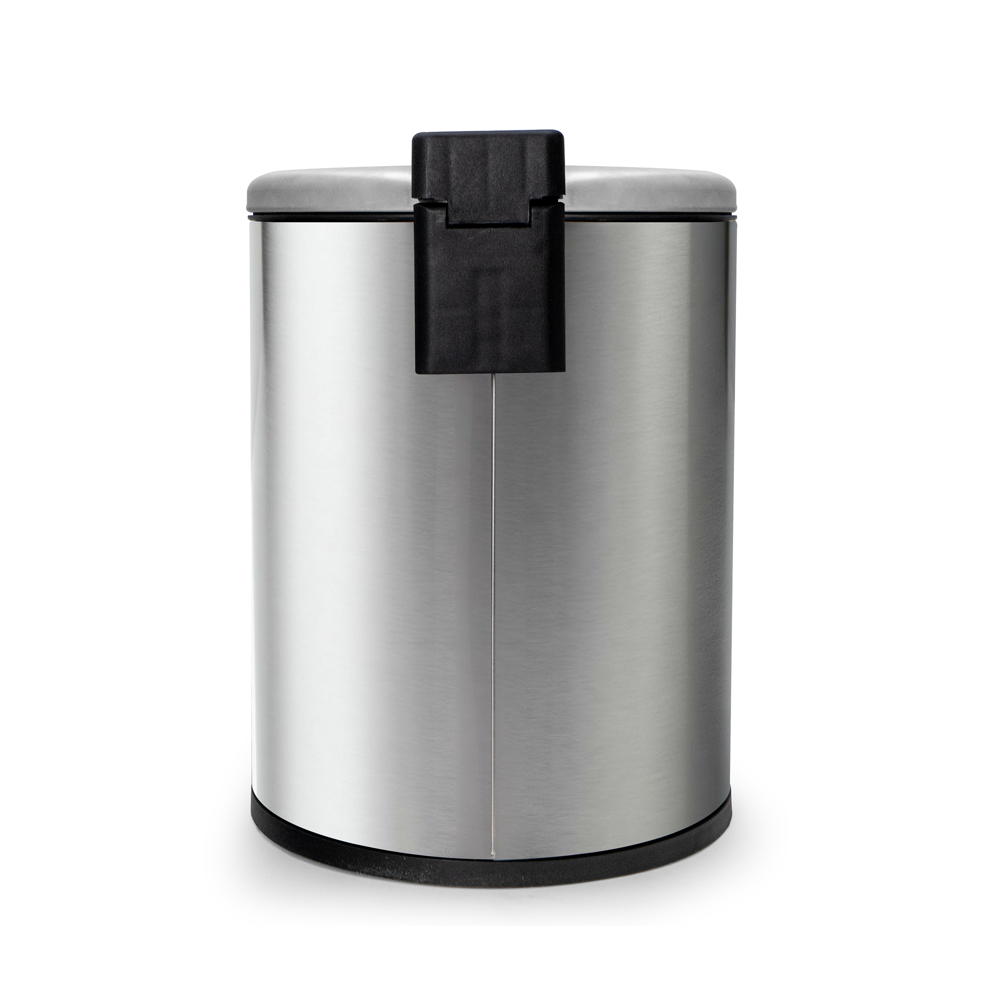 Acento Rondo 1.3 Gallon Round Step Trash Can with Soft-Close Lid, Removable Liner Bucket, Premium Pedal Metal Waste Bin for Bathroom, Bedroom, Dorm, Office, Brushed Stainless Steel