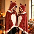 thumbnail image 4 of Womens Halloween Graphic Hoodies Halloween Cosplay Bat Cape Soft Wearable Blanket Hoodie for Women, 4 of 5