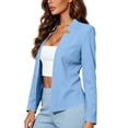 thumbnail image 6 of IUYRTFE Women's Long Sleeve Open Front Blazer with Lapel Collar Slim Fit Casual Work Jacket, 6 of 8