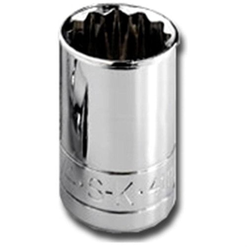 3/8 " Drive, 18mm Metric, Socket, 12 Points,  Steel, Chrome, 18 mm