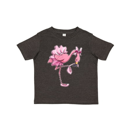 

Inktastic Flamingo Ballerina in Tutu and Ballet Toe Shoes Gift Toddler Boy or Toddler Girl T-Shirt