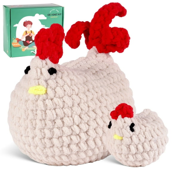 Hen and Chicken Amigurumi DIY Crochet Kit Wizardi F07N8-M147